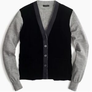 NWT J. Crew Harlow Velvet Cardigan Sweater L